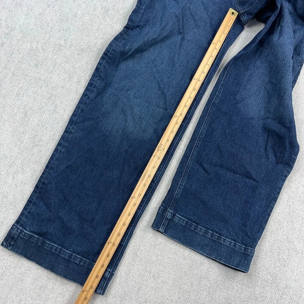 Maurices Jeans Women 1o Baggy Wide Leg High Rise Dark Wash Denim Regular Fit